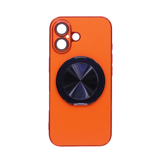 Designer Hard Case with Support and Camera Protection for Apple iPhone 16 Orange